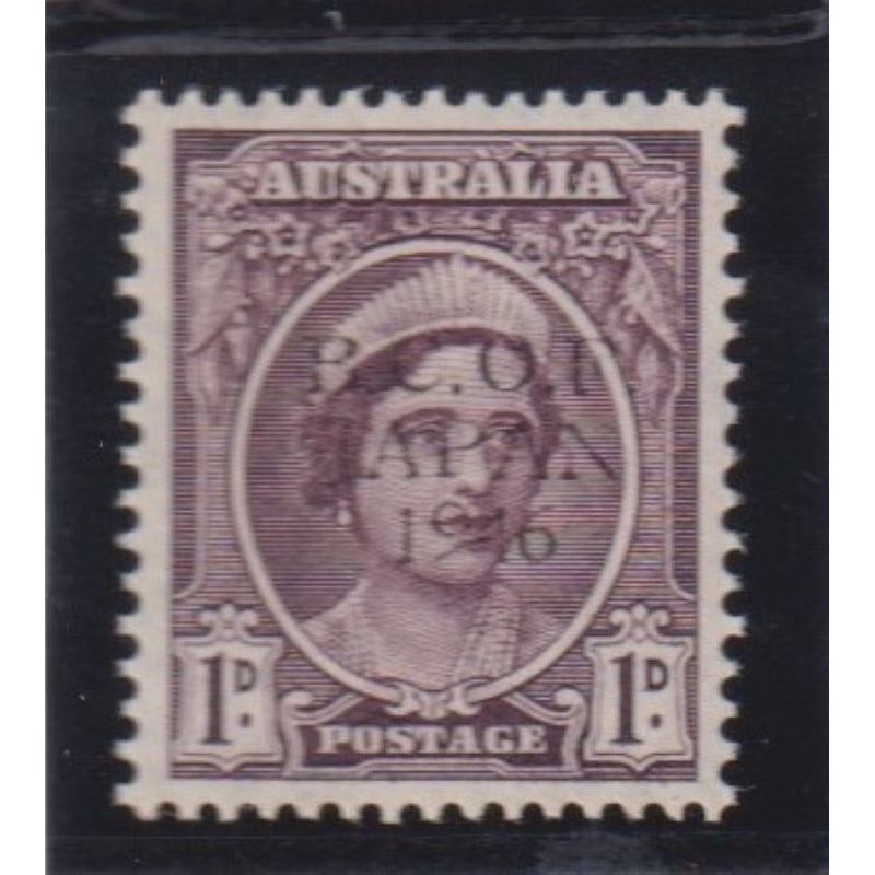 AUSTRALIA BCOF 1d  UNMOUNTED MINT THIN TRIAL OVERPRINT