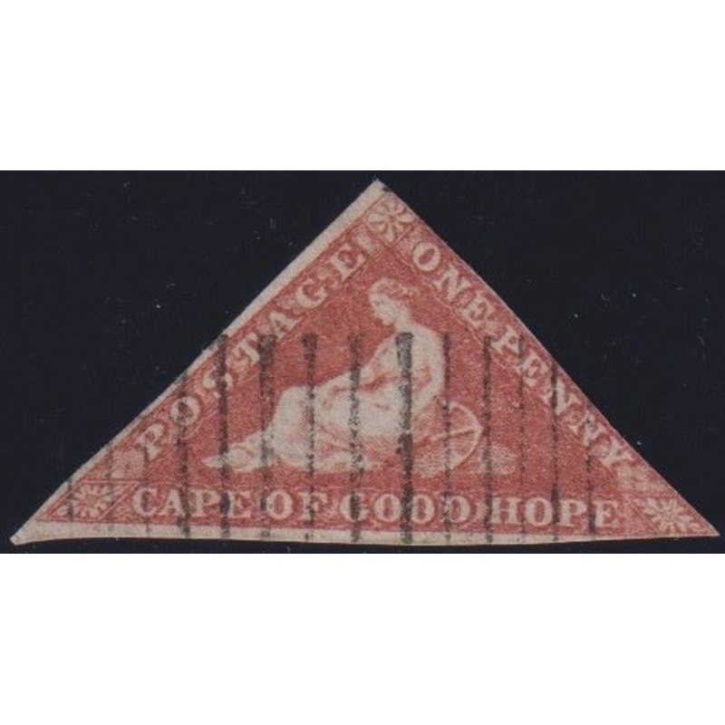 CAPE OF GOOD HOPE 1857 1d  BRICK RED TRIANGLE  USED