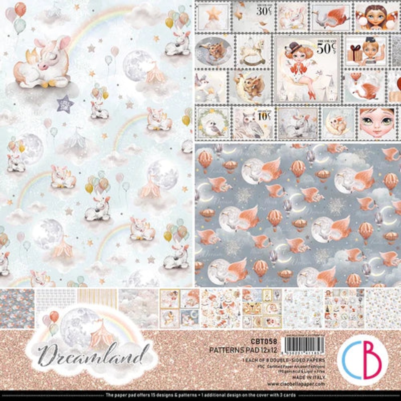Ciao Bella Dreamland Patterns Pad 12×12 8/Pkg