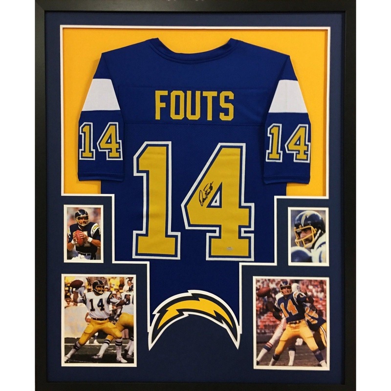 Dan Fouts Autographed Signed Framed San Diego Chargers Jersey SCHWARTZ