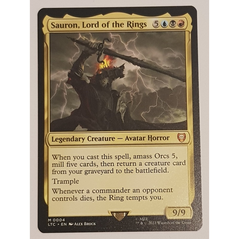 Magic the Gathering Lord of the Rings Sauron, Lord of the Rings LTC #004 Trading Card