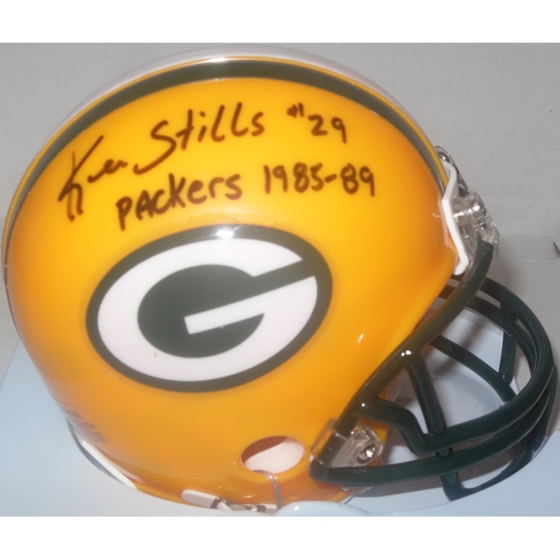 Packers KEN STILLS SR. Signed Mini Helmet AUTO – w/ #29 & Packers 1985-89