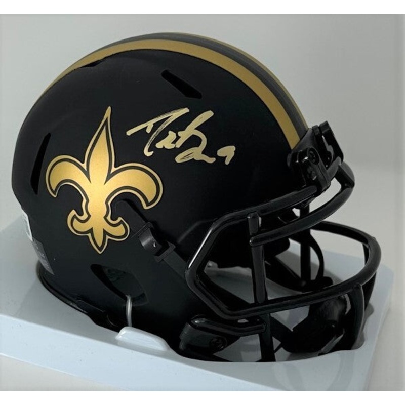 Saints Quarterback DREW BREES Signed ECLIPSE Speed Mini Helmet AUTO – BAS