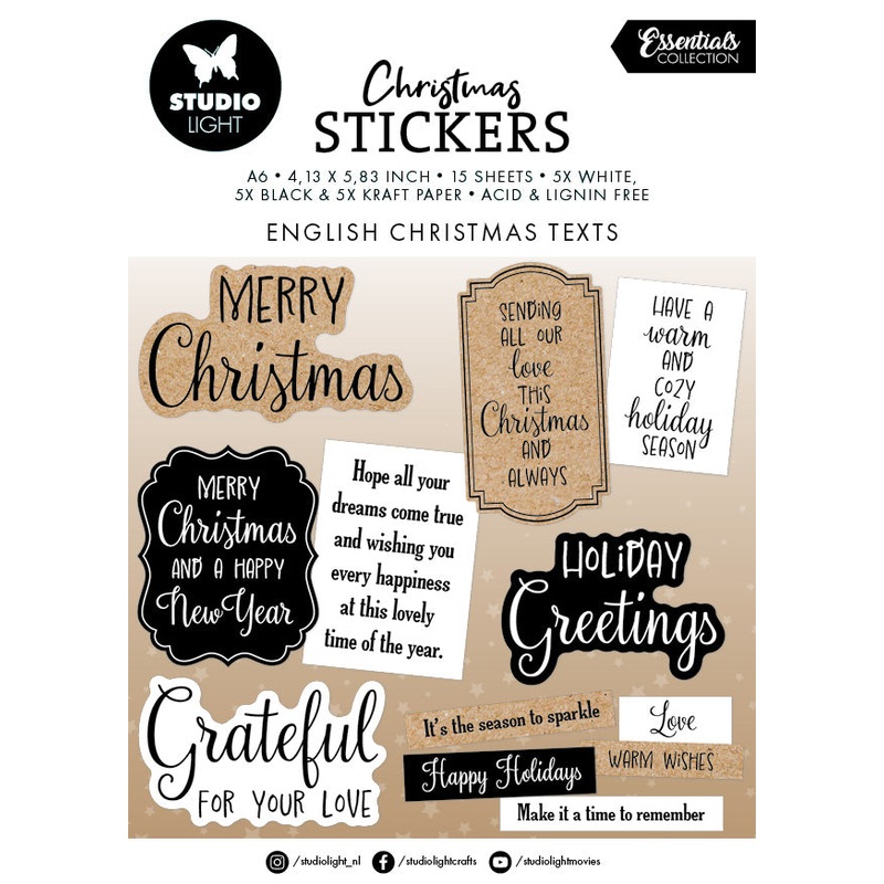 Studio Light Essentials Sticker Pad X-mas Sentiments