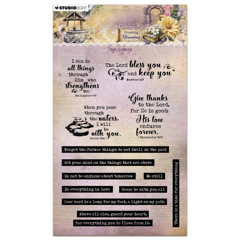 Studio Light Jenine’s Mindful Art – Growing & Blooming – Clear Stamp – Give Thanks