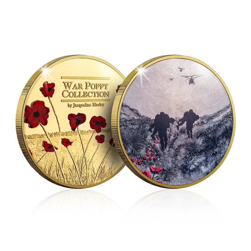 The Jacqueline Hurley War Poppy ‘Brothers in Arms’ Gold-plated Prooflike Commemorative