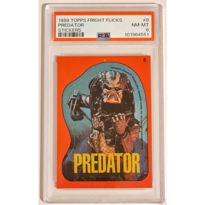 1988 Topps Fright Flicks Sticker Card #8 PSA 8 Predator Trading Card