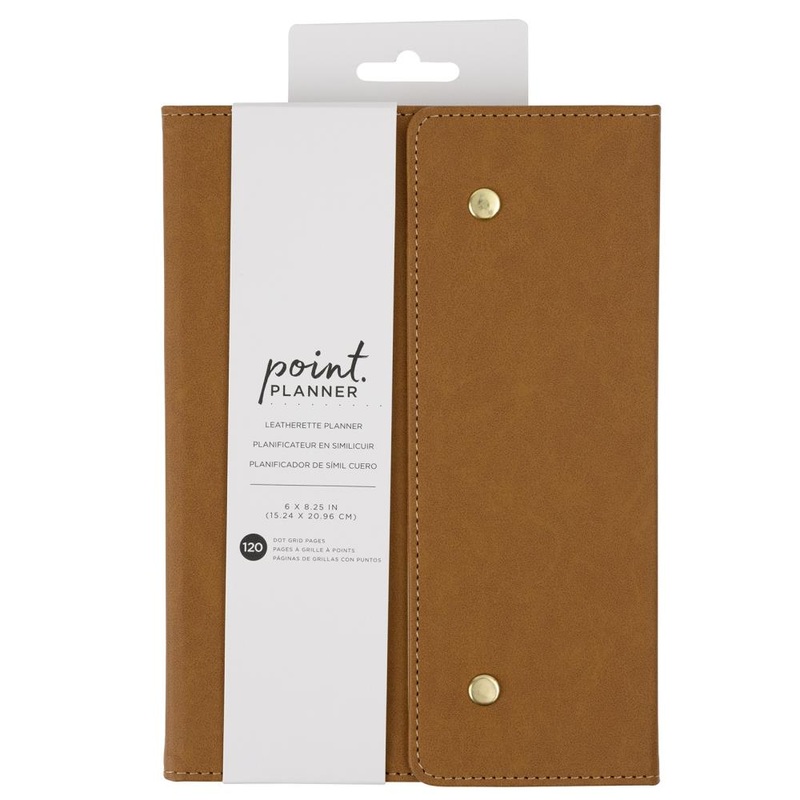 AC Point Planner Snap Leatherette Planner 6X8 Brown – Dot Grid – 120 Sheets