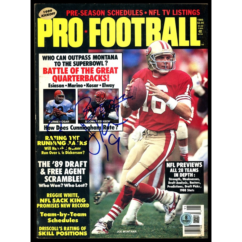 Boomer Esiason & Bernie Kosar Autographed Pro Football Magazine Beckett BS31934
