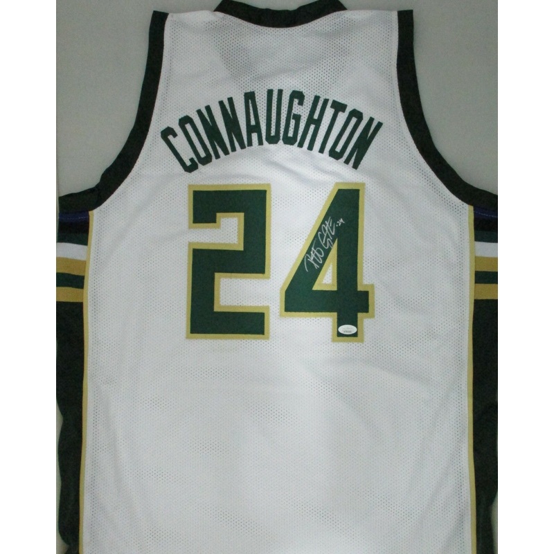 Bucks NBA Champ PAT CONNAUGHTON Signed Milw Custom Replica White Jersey AUTO JSA