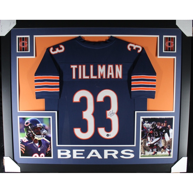 CHARLES TILLMAN (Bears navy SKYLINE) Signed Autographed Framed Jersey Beckett