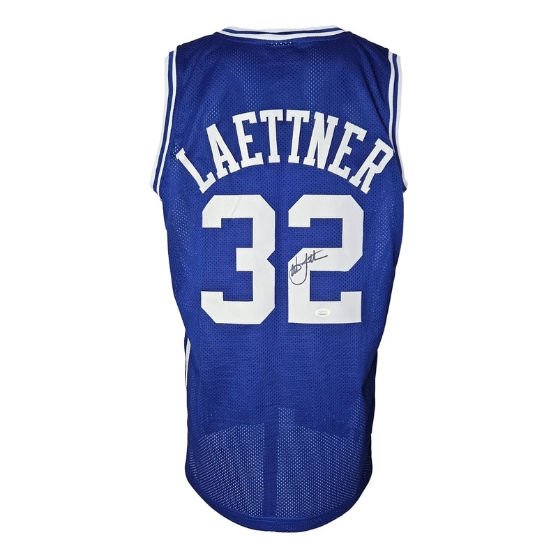 Christian Laettner Duke Signed Blue The Shot Basketball Jersey JSA ITP