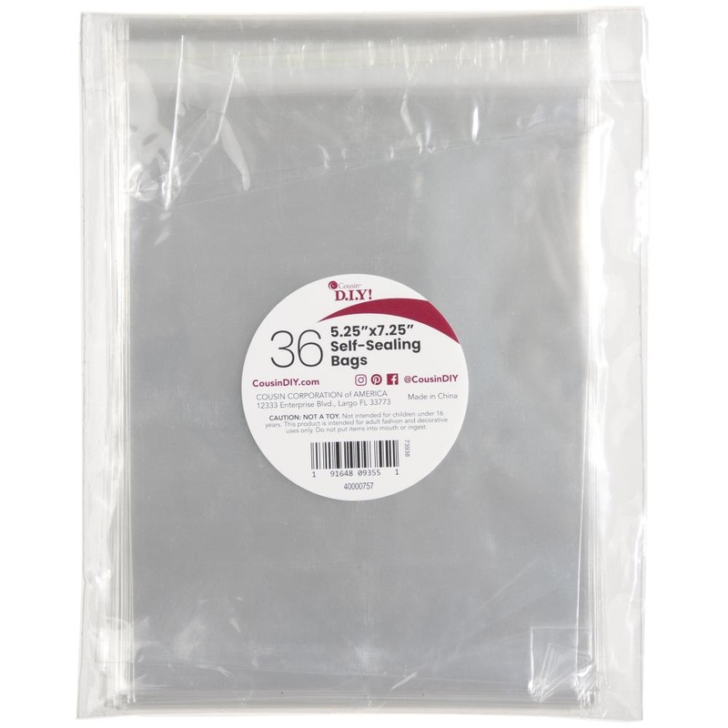 Cousin Self-Sealing Bags 5.25X7.25 36/Pkg Clear