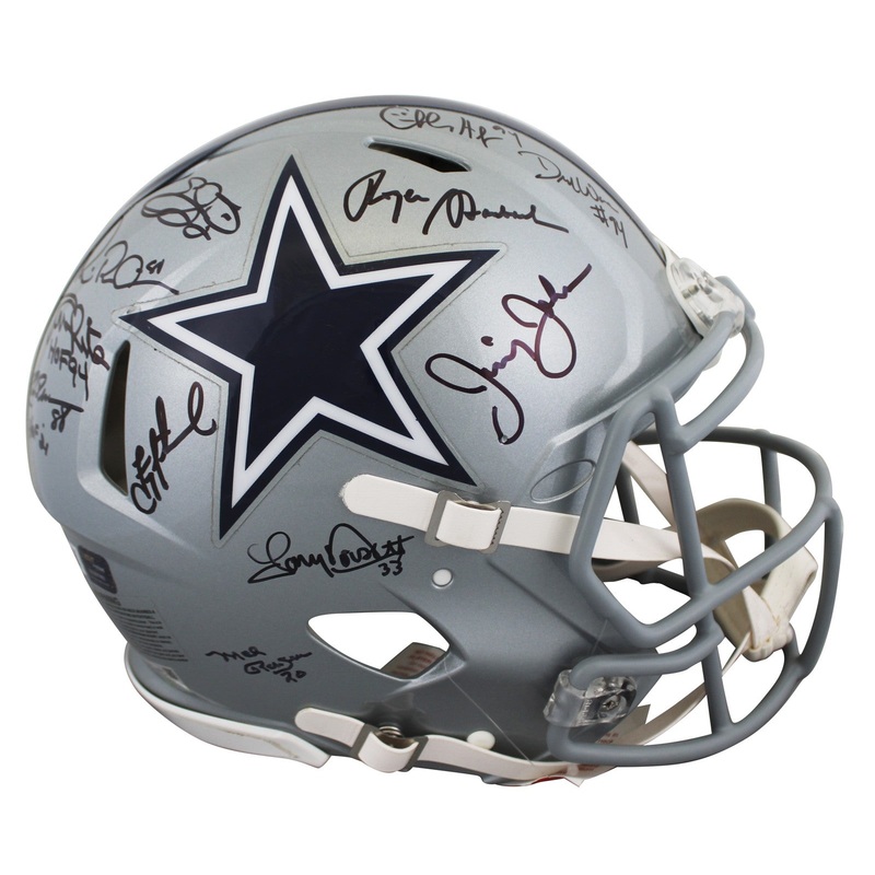 Cowboys ROH (11) Aikman, Smith, Irvin +8 Signed F/S Speed Proline Helmet BAS Wit