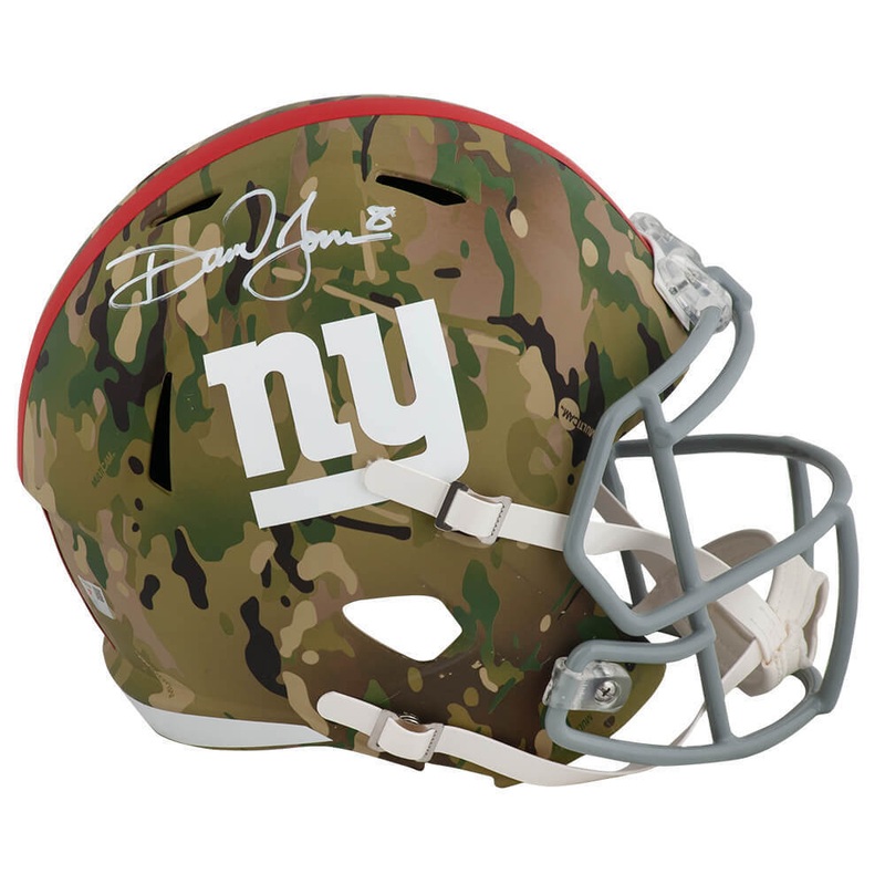 Daniel Jones Signed Giants CAMO Riddell Full Size Replica Helmet (FANATICS COA)
