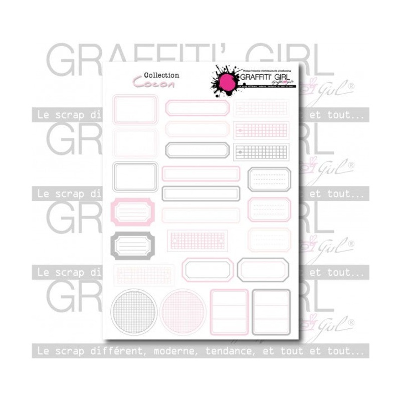 Graffiti Girl die cut tags Cocon