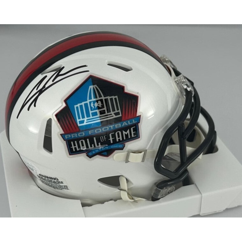 Packers CHARLES WOODSON Signed HALL OF FAME LOGO Mini Helmet AUTO – JSA