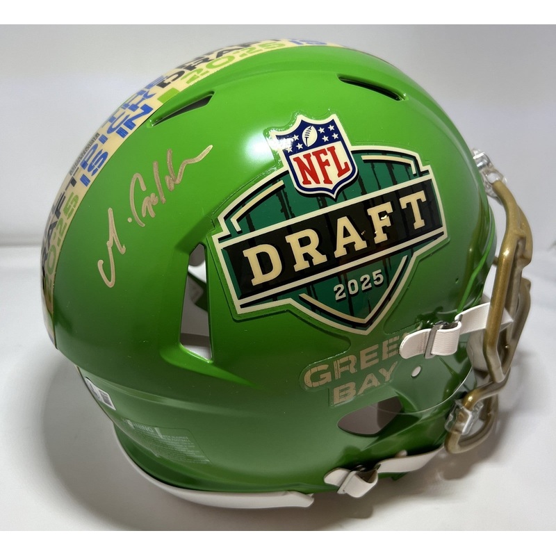 Packers MATTHEW GOLDEN Signed Full Size ’25 DRAFT LOGO Authentic Helmet AUTO BAS