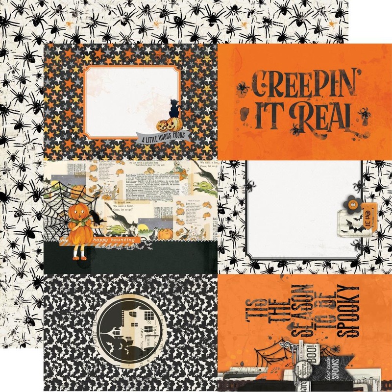 Simple Stories Simple Vintage October 31st Double-Sided Cardstock 12X12 4X6 Elements