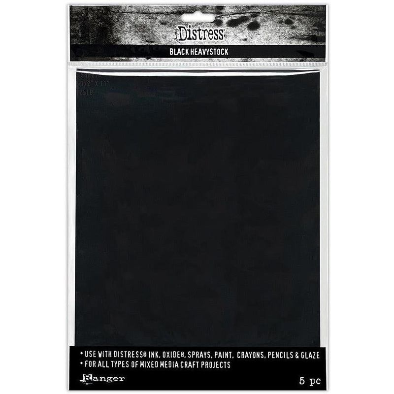 Tim Holtz Distress Black Heavystock 5/Pkg