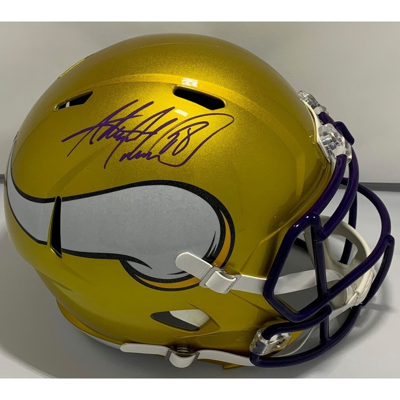 Vikings ADRIAN PETERSON Signed Full Size FLASH Replica Speed Helmet AUTO – JSA