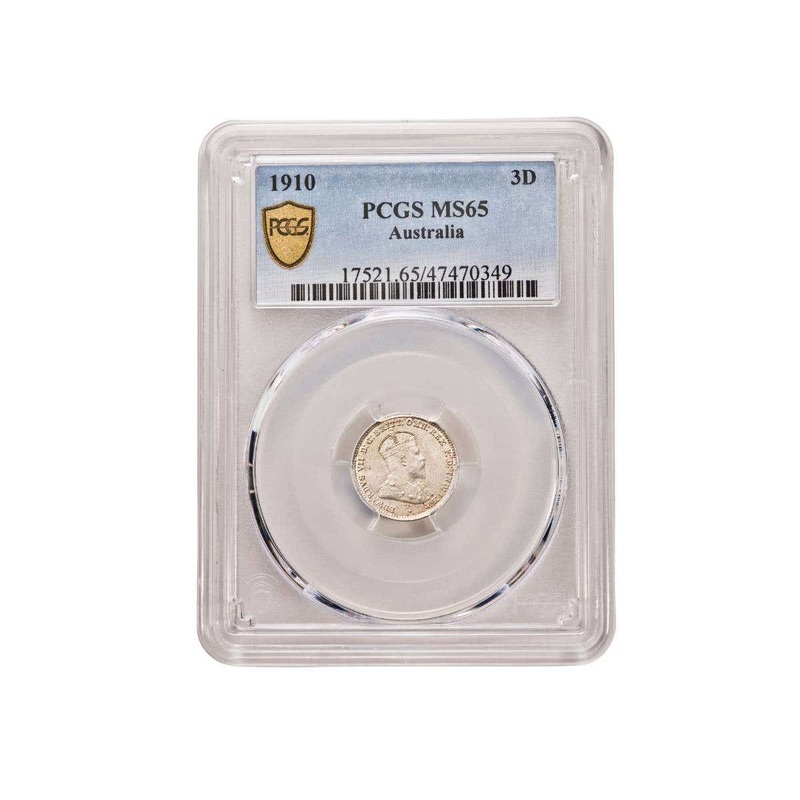 1910 Threepence PCGS MS65 (Gem Uncirculated)