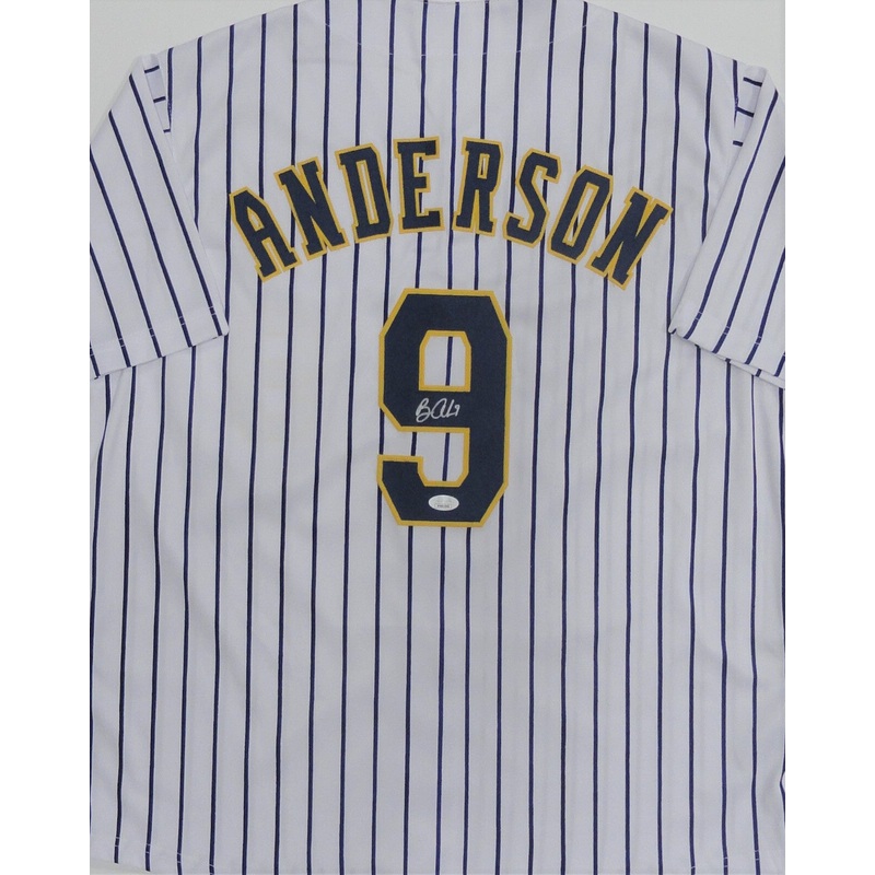 Brewers BRIAN ANDERSON Signed Custom Replica Pinstripe Milwaukee Jersey AUTO JSA