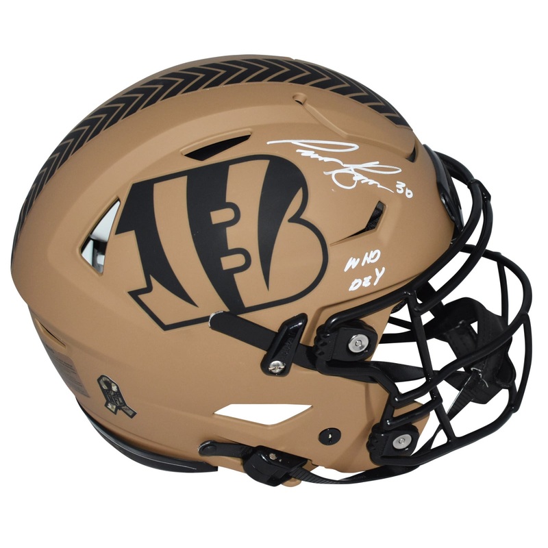 CHASE BROWN SIGNED CINCINNATI BENGALS SALUTE TO SERVICE II SPEEDFLEX HELMET