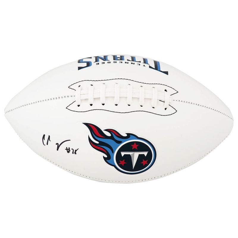 Chris Johnson Signed Titans Logo Franklin White Football – (SCHWARTZ SPORTS COA)