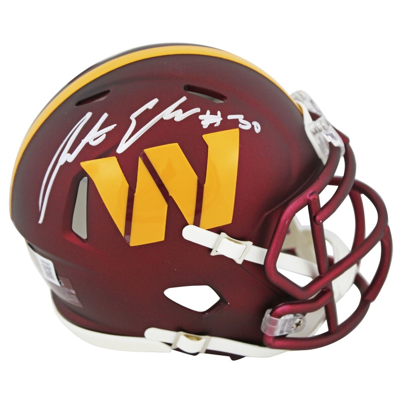Commanders Austin Ekeler Authentic Signed Speed Mini Helmet BAS Witnessed