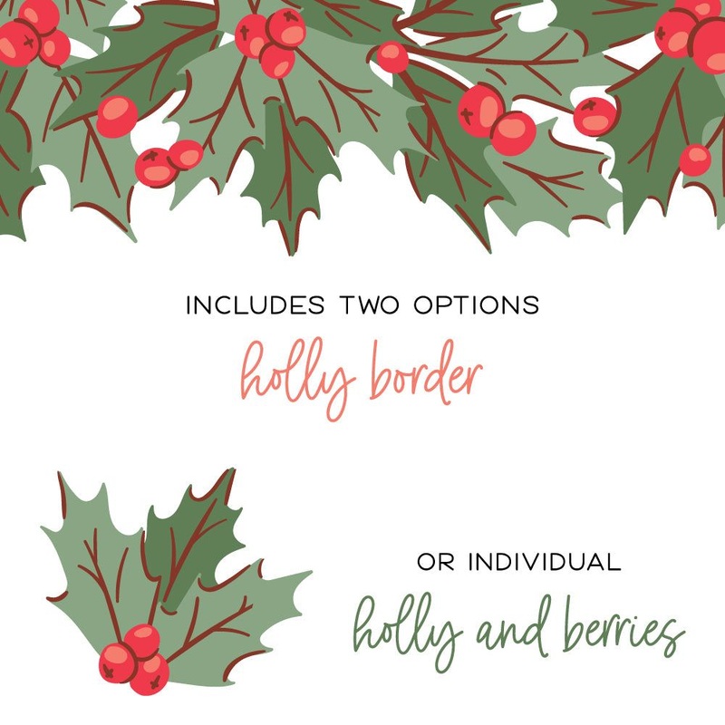 Holly Border – Set of 2 -Coordinating 6×6 Stencils – Retiring