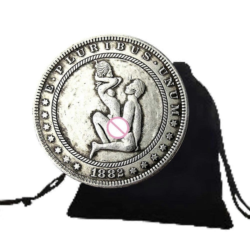 Husband Hug Bride One Dollar Love Coin Art Couple Coins Fun Pocket Good Lucky Coins Morgan Dollar Memory Coin+Gift Bag