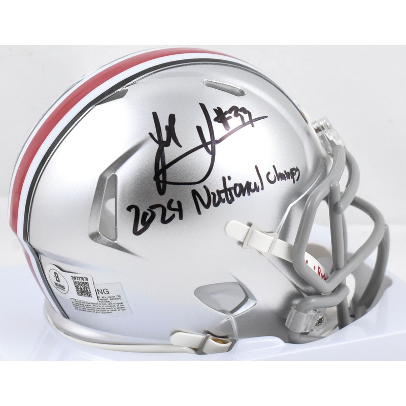 Jack Sawyer Signed Ohio St. Speed Mini Helmet 24 National Champs Beckett W Holo