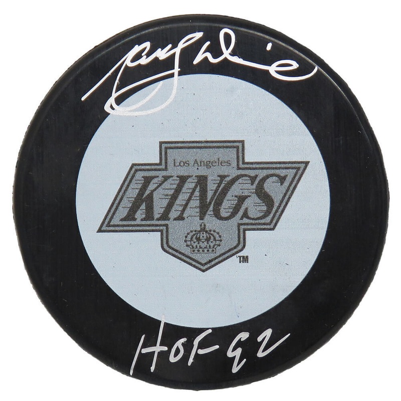 MARCEL DIONNE Signed Los Angeles Kings 1980’s Style Hockey Puck w/HOF’92 – SS