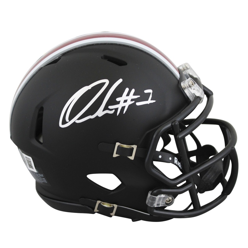 Ohio State Quinshon Judkins Authentic Signed Black Speed Mini Helmet BAS Witness