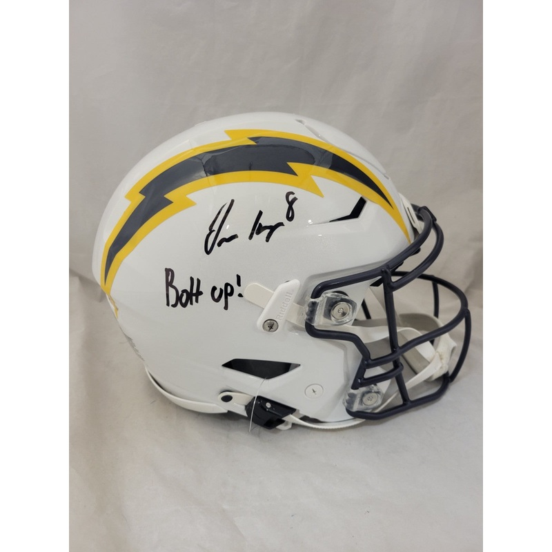 OMARION HAMPTON BOLT UP SIGNED LOS ANGELES CHARGERS NAVY SPEEDFLEX HELMET BAS