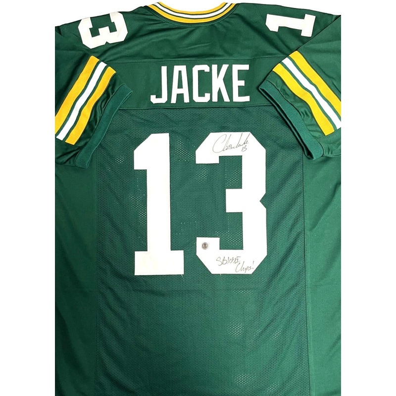 Packers CHRIS JACKE Signed Custom Replica Green Jersey AUTO w/ XXXI Champs – BAS