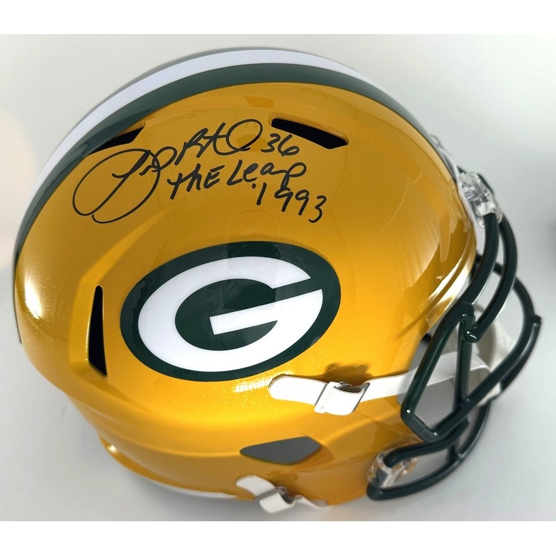Packers LEROY BUTLER Signed Full Size Replica Speed Helmet AUTO w/ The Leap BAS