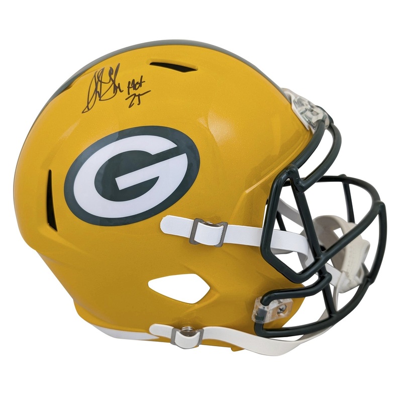 Packers Sterling Sharpe HOF 25 Signed Full Size Speed Rep Helmet BAS Witnessed