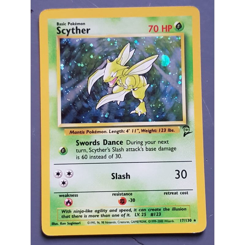 Pokemon Base Set 2 Scyther #17/130 Holo Trading Card