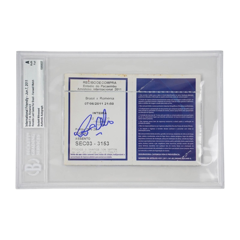 Ronaldo Nazario Signed 2011 Last Game for Brazil FC Match Pass – BGS 7