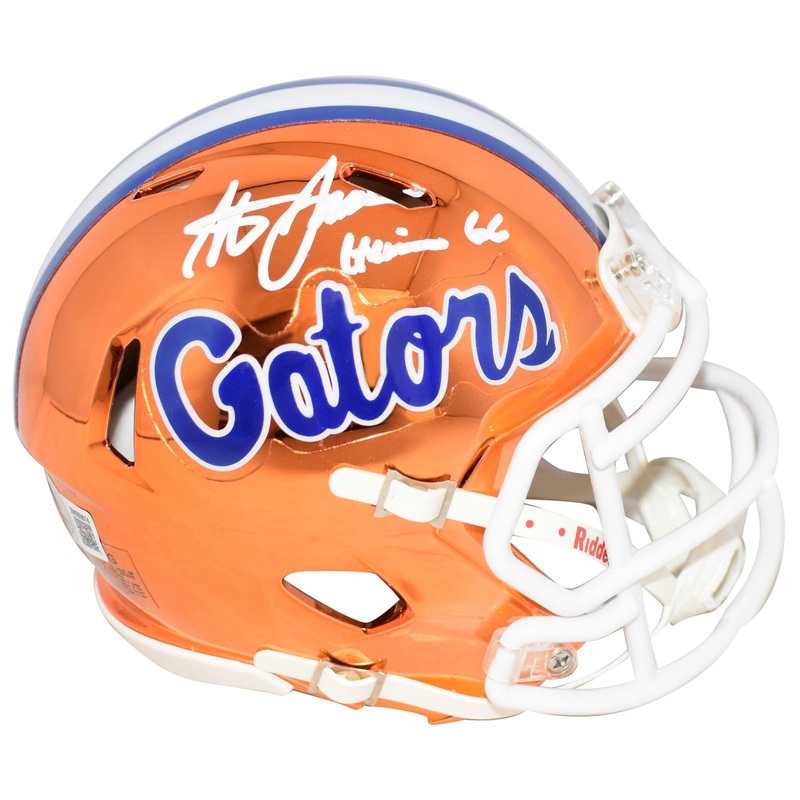 STEVE SPURRIER SIGNED FLORIDA GATORS CHROME SPEED MINI HELMET W/ 66 HEISMAN