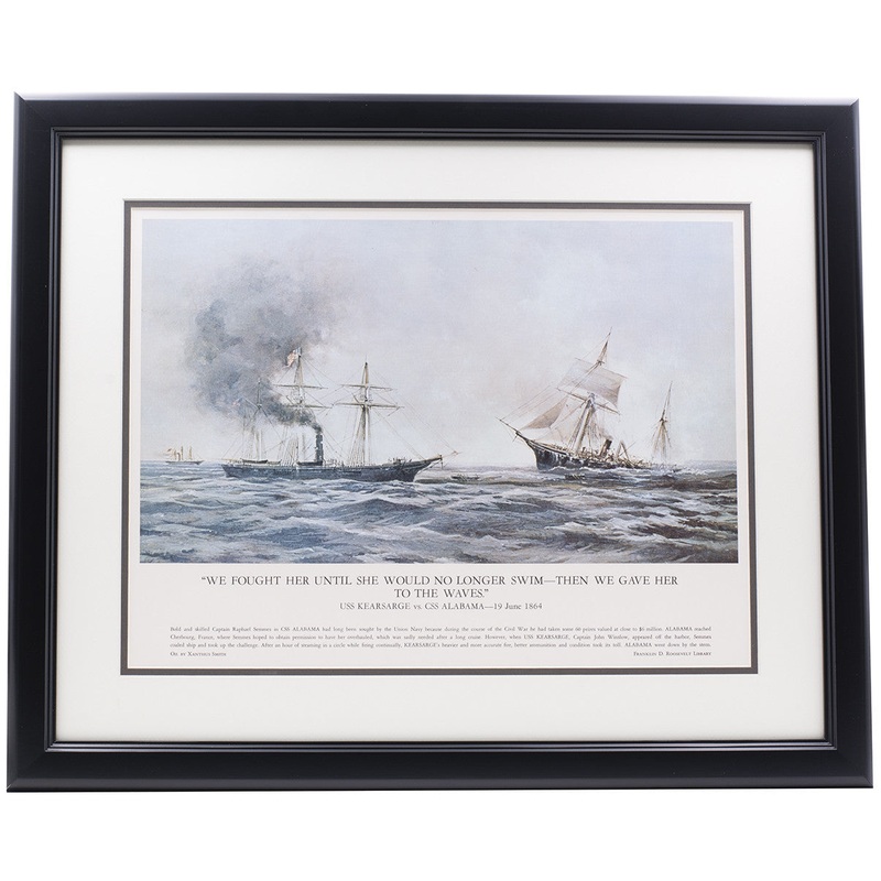 We Fought Her Until She Would No Longer Swim Framed 16×20 Historical Navy Photo