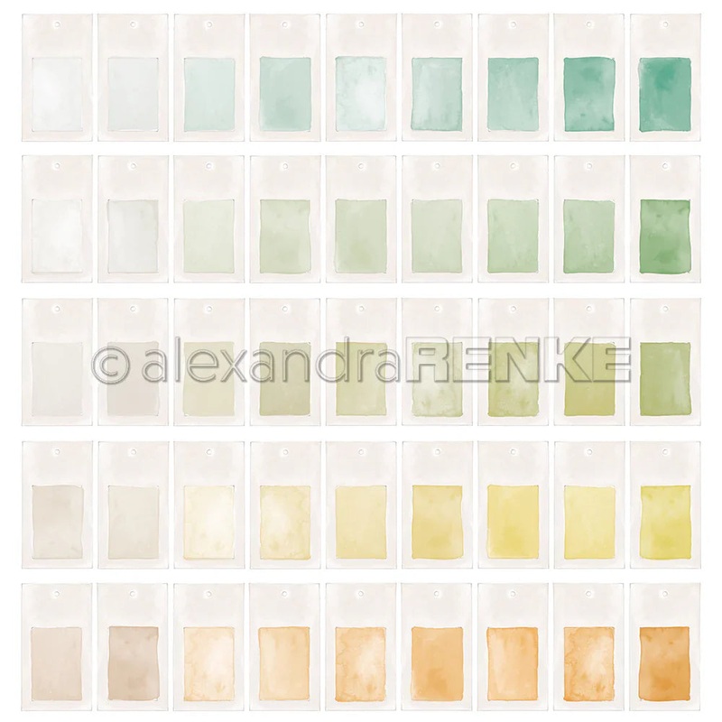 Alexandra Renke 12×12 Design Paper Colour Cards Dark Green to Orange 200g – 1 pc