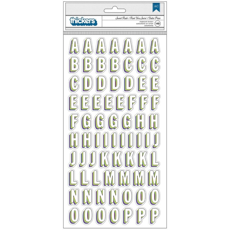 American Crafts Vicki Boutin Sweet Rush Thickers Stickers 148/Pkg Sweet Rush Alpha/Chipboard
