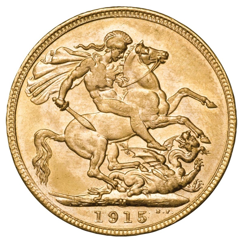 George V 1915M Gold Sovereign Uncirculated
