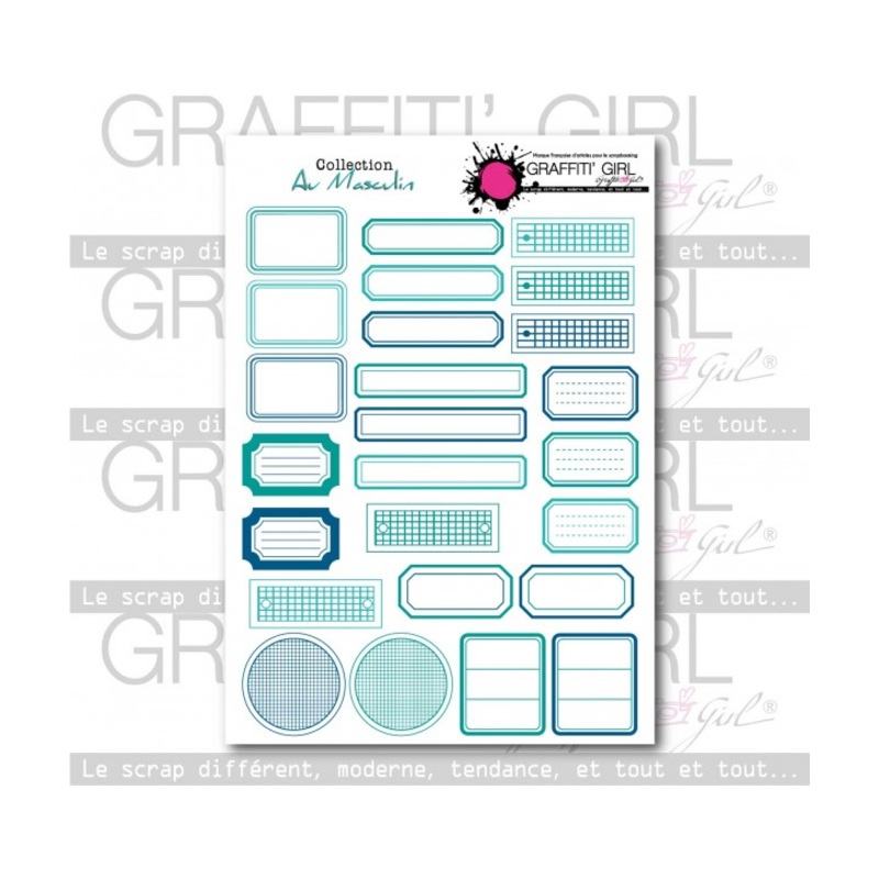 Graffiti Girl die cut tags Au Masculin
