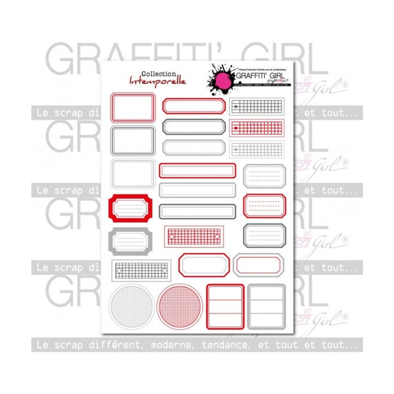 Graffiti Girl die cut tags Intemporelle
