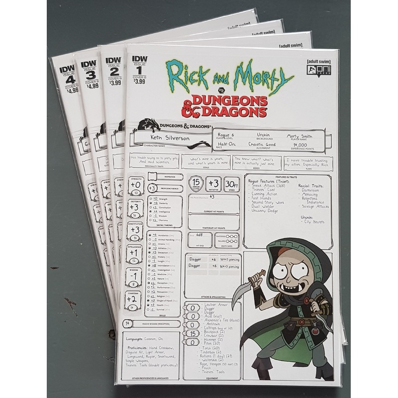 Rick and Morty vs Dungeons and Dragons #1-4 NM- Complete (Cvr B) Variant Set
