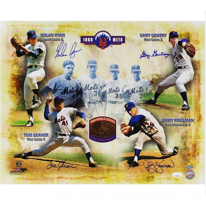 Seaver, Gentry, Koosman & Ryan Signed New York Mets Unframed 16×20 MLB Photo